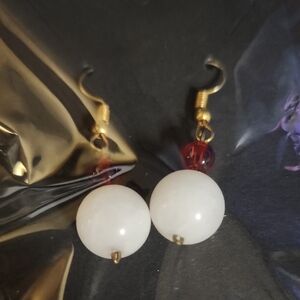 Elegant Gold and White Earrings